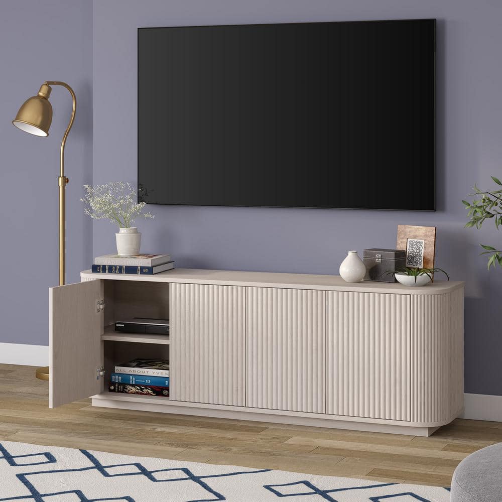 Canton 68 in. Alder White TV Stand Fits TV's up to 75 in.