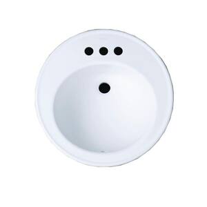 Brookline Drop-In Vitreous China Bathroom Sink in White with Overflow Drain