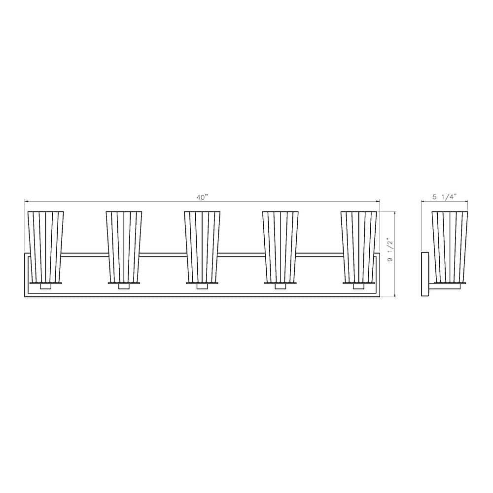 Modern Gold 5-Light Dimmable Cylinder Vanity Fixture
