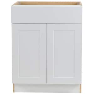 Cambridge White Shaker Assembled Plywood Base Cabinet w/ Soft Close Full Extension Drawer (27 in. W x 24.5 in. D)