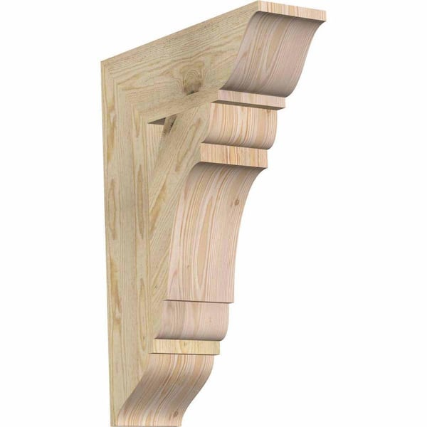 Ekena Millwork 6 in. x 28 in. x 20 in. Douglas Fir Olympic Traditional Rough Sawn Bracket