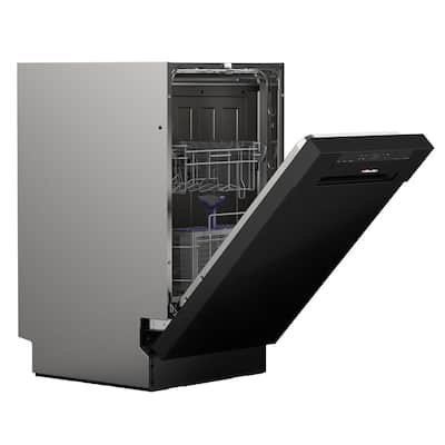 18 in. Black Stainless Steel Front Control Digital Built-In Dishwasher with 3-Stage Filtration, 6 Smart Wash Programs