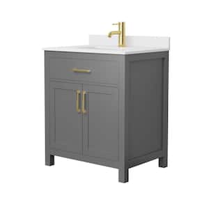 Beckett 30 in. W x 22 in. D x 35 in. H Single Sink Bathroom Vanity in Dark Gray with White Cultured Marble Top