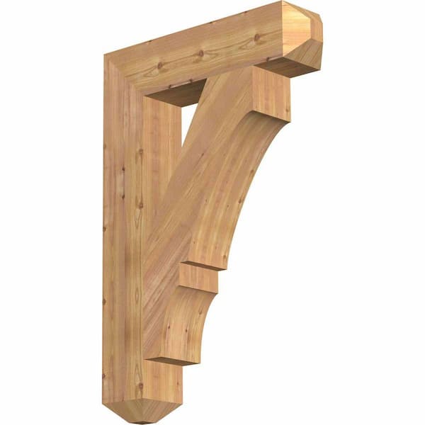 Ekena Millwork 5.5 in. x 38 in. x 26 in. Western Red Cedar Balboa Craftsman Smooth Bracket