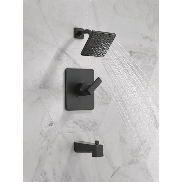 Velum 1-Handle Wall Mount Tub and Shower Trim Kit in Matte Black (Valve Not Included)