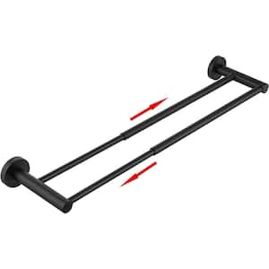 Adjustable 16.4 to 28.3 Inch Bathroom Stainless Steel Towel Holder, Wall Mount with Screws Hand Towel Bar, Matte Black