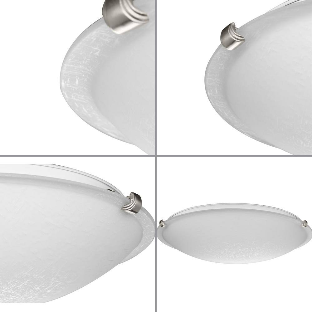 Linen Dome Brushed Nickel 12.25" Flush Mount Light with Glass Shade
