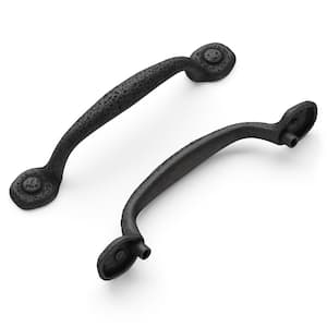Refined Rustic 3-3/4 in. (96 mm) Black Iron Cabinet Pull (10-Pack)
