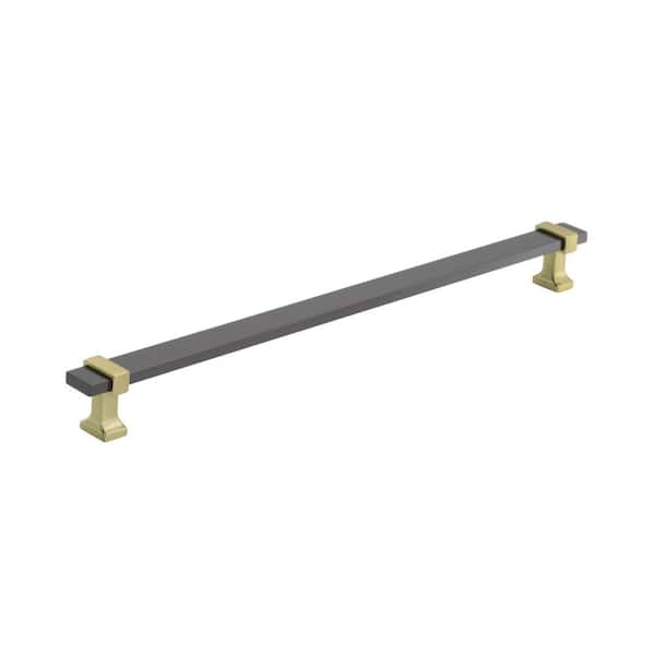 Amerock Overton 11-5/16 in. (288mm) Classic Black Chrome/Brushed Gold Bar Cabinet Pull