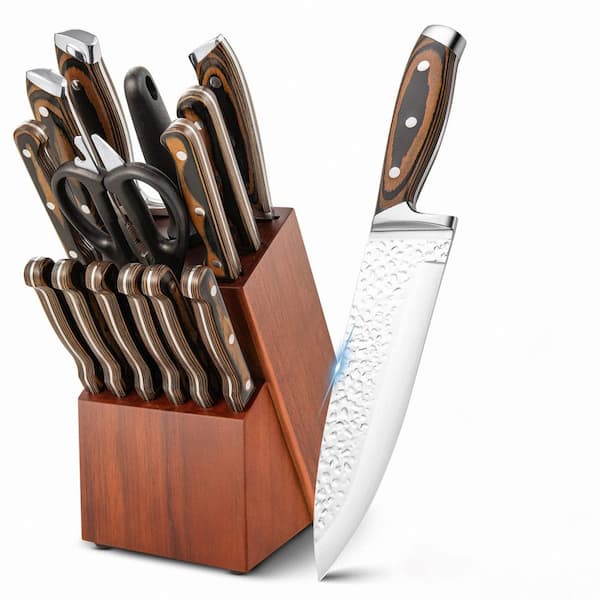 Knife block set CLASSIC, 10 pcs, with honing rod, scissors and meat fork,  brown, Wüsthof 
