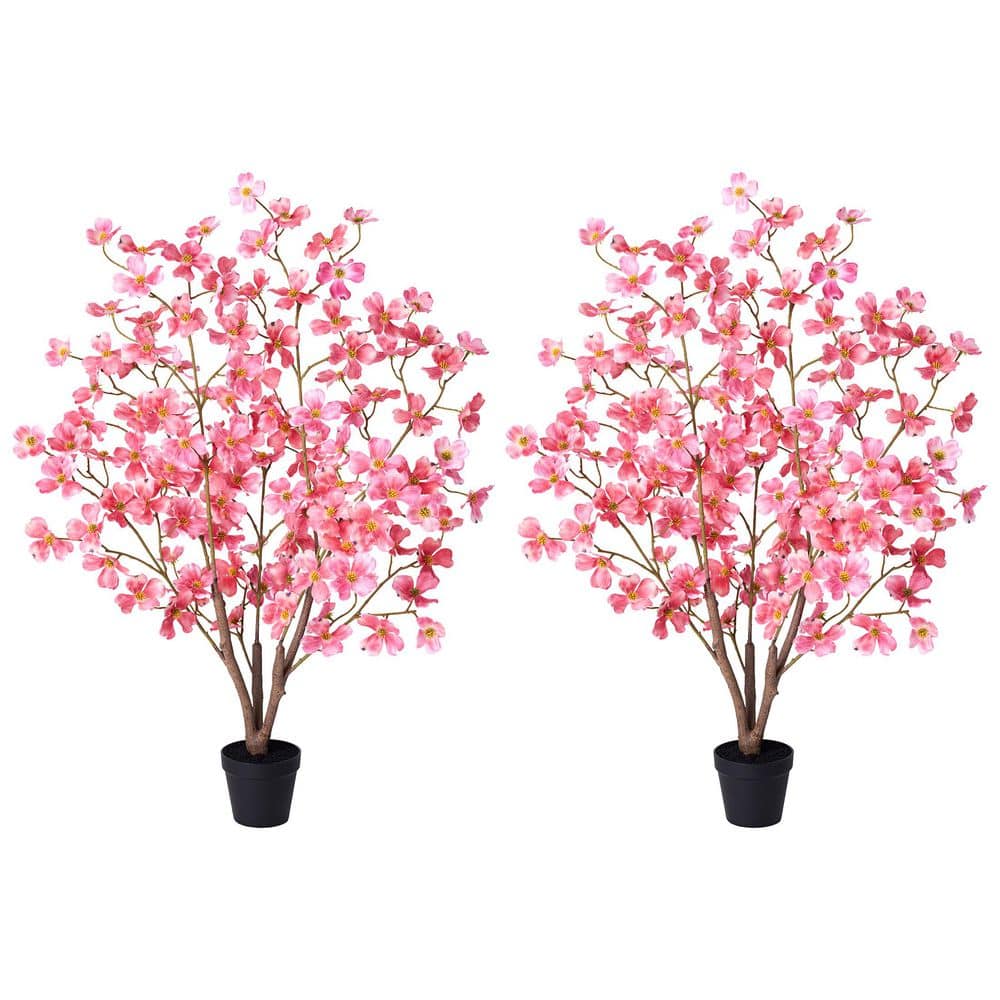 3 ft. Artificial Dogwood Flowers with Red Faux Flowers Indoor Outdoor for Home Decor Garden price history on PriceWatchPro