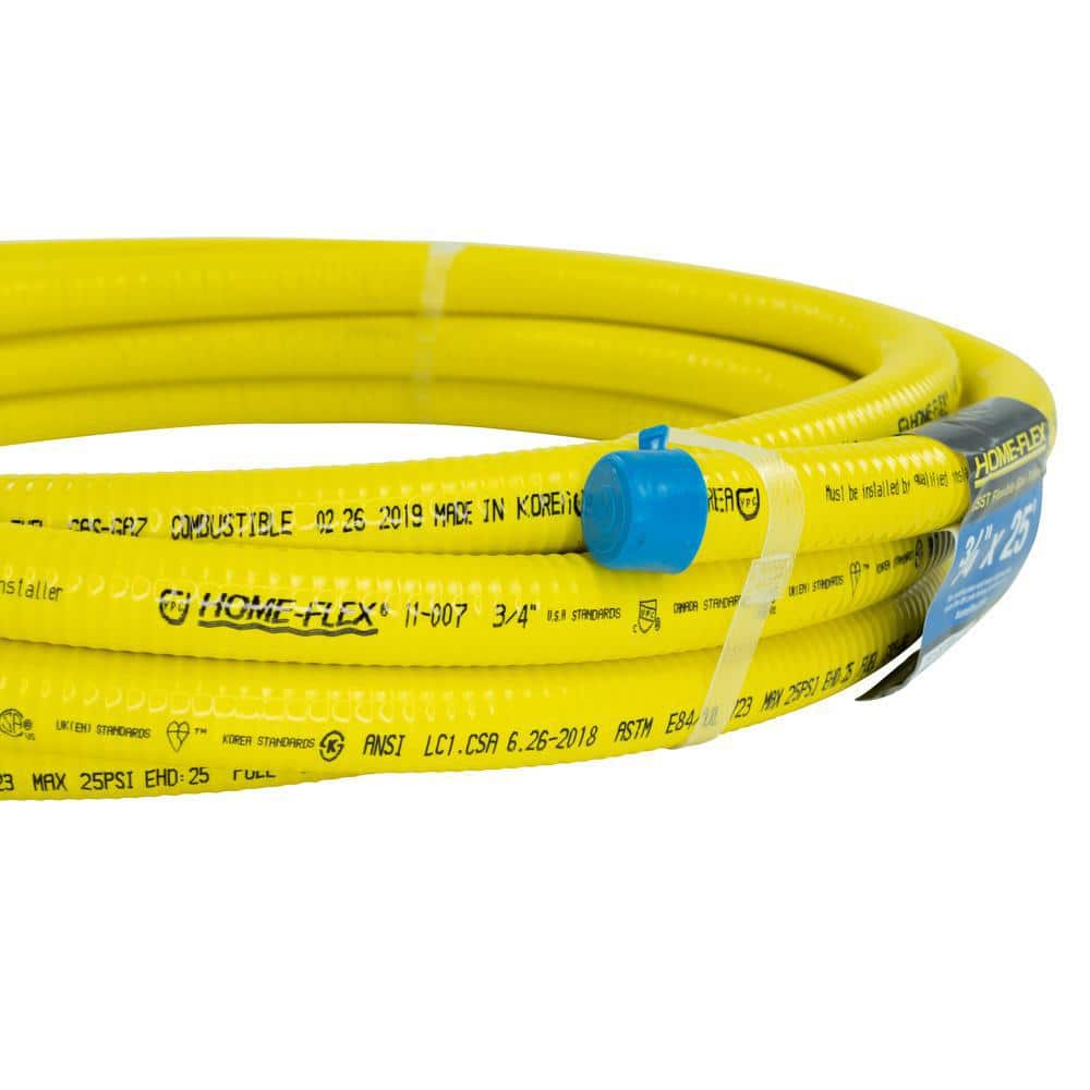 Home-Flex 3/4" Yellow Corrugated Stainless Steel Gas Tubing