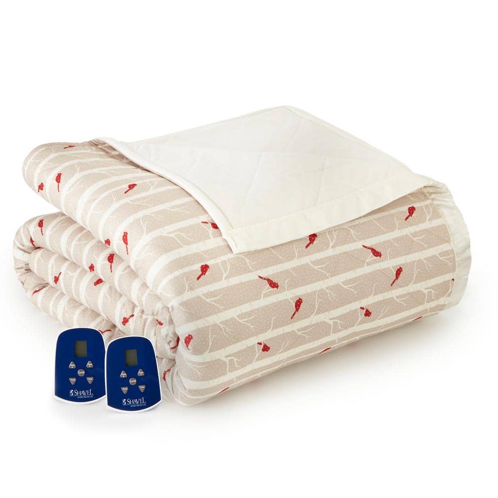 Micro Flannel Queen Cardinals Electric Heated Comforter/Blanket EBQNCAR -  The Home Depot