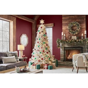 7.5 ft. Pre-Lit LED Starry Light Fraser Fir Flocked Artificial Christmas Tree