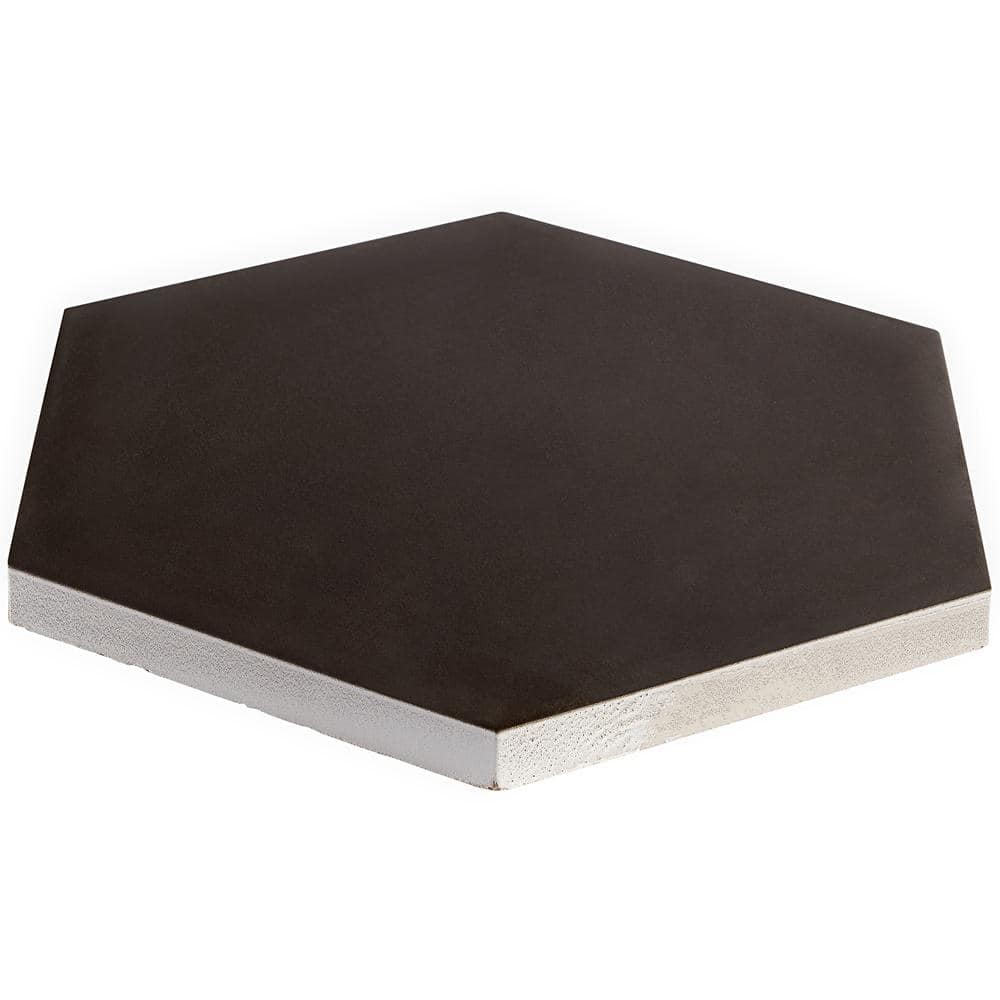 Eclipse Black Matte Porcelain Hexagon Floor and Wall Tile