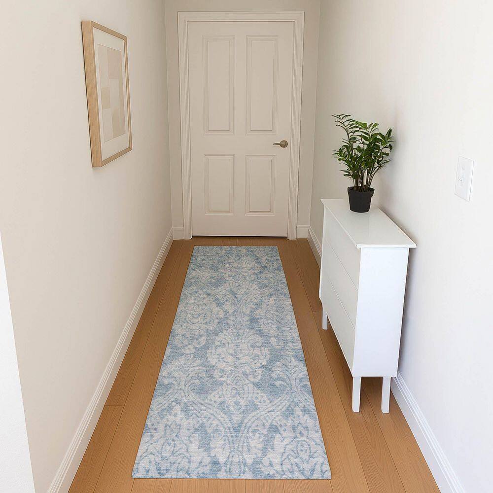 Mayfield Premium Machine Washable Abstract AMF1659 Blue 2 ft. 3 in. x 7 ft. 6 in. Runner Rug price history on PriceWatchPro