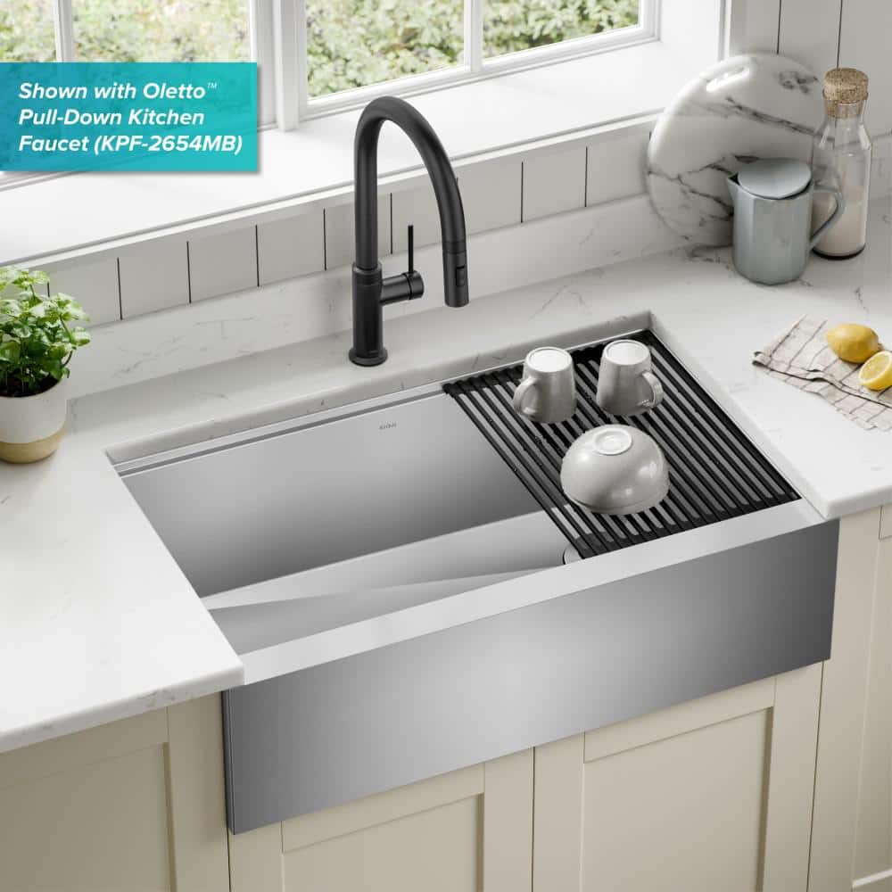 Kore 33" Stainless Steel Modern Farmhouse Single Bowl Sink