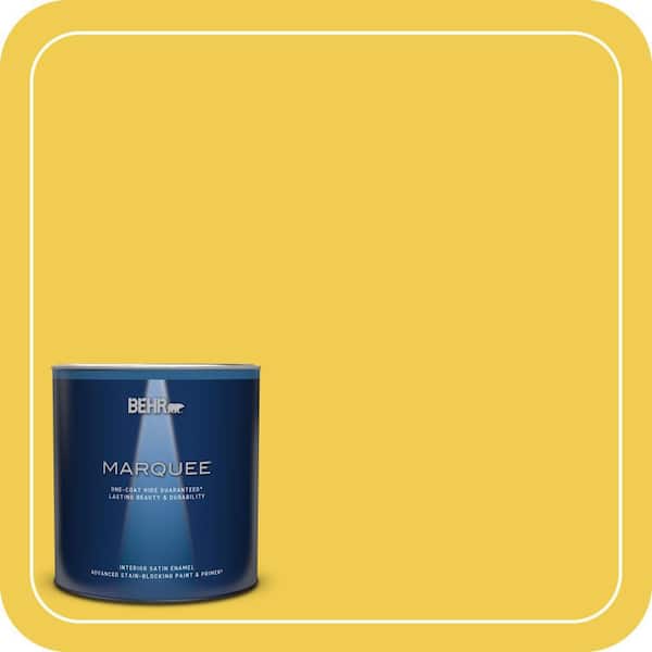 BEHR MARQUEE 1 qt. #P310-6 Radiant Sun Satin Enamel Interior Paint & Primer