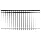 Versai 4 ft. H x 7.5 ft. W Gloss Black Steel Flat Top Design Fence Panel
