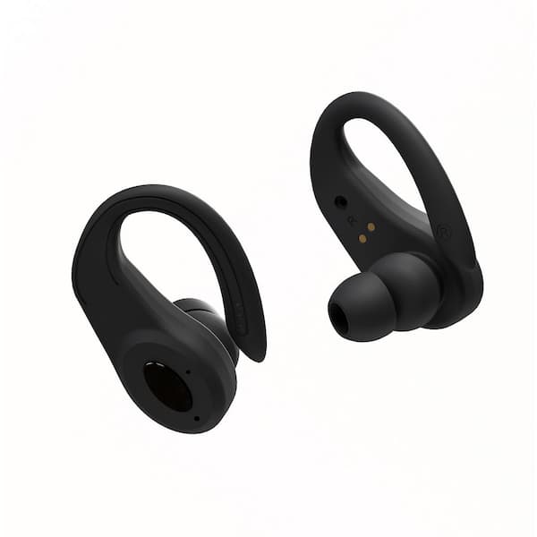 Sentry Black Wireless Active Noise Cancelling Bluetooth In-Ear Earbuds-Hooks