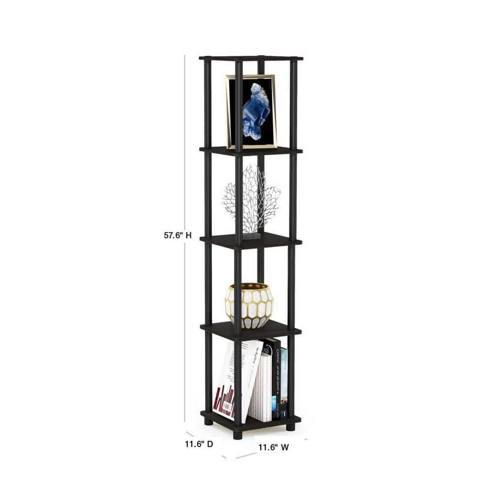 Espresso Noir 5-Tier Corner Cubed Bookshelf