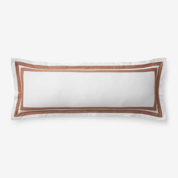 The Company Store Legends Hotel Double Border Caramel Cotton Wrinkle-Free Sateen Lumbar Sham