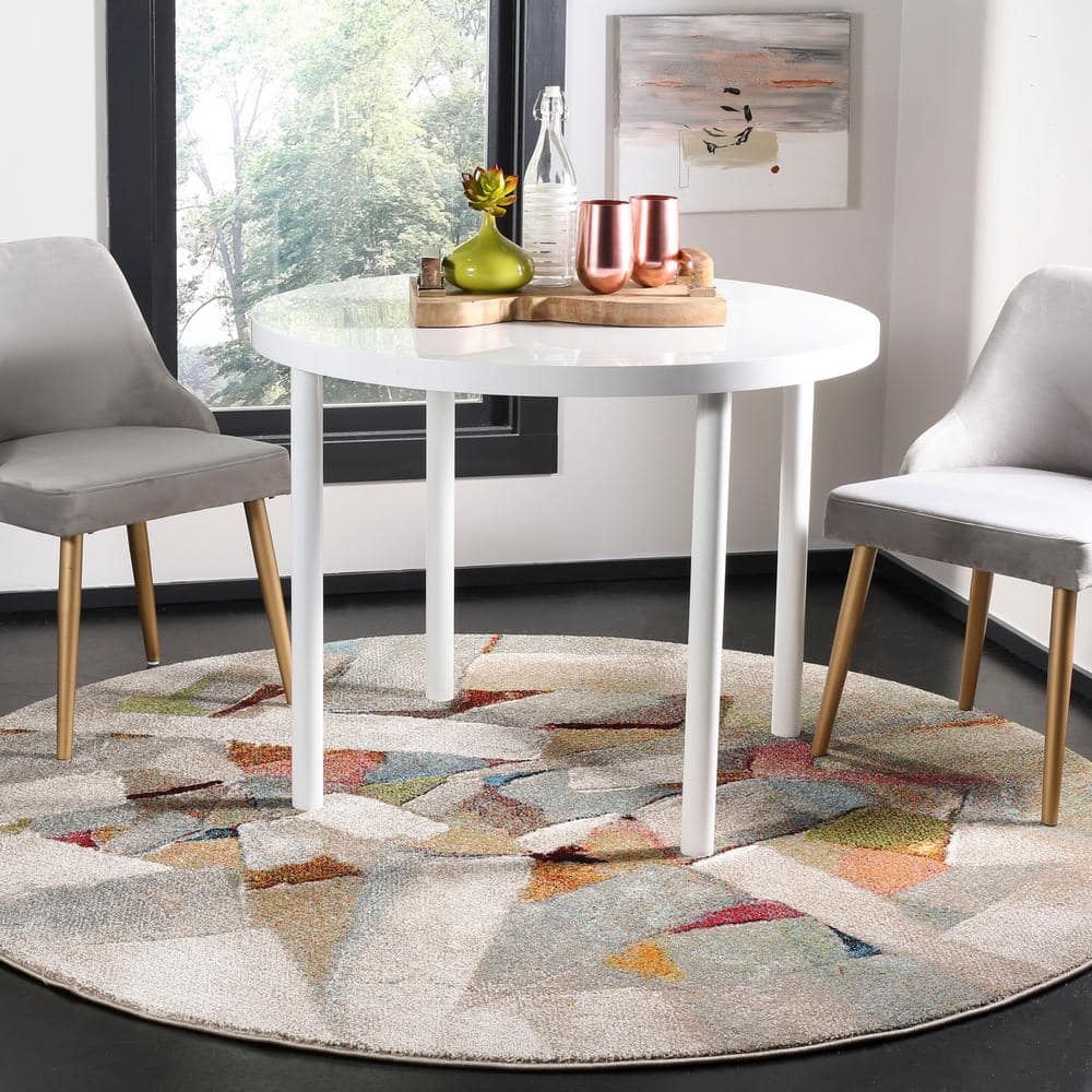 Porcello 4 ft. x 4 ft. Round Gray/Multi Speckled Abstract Area Rug price history on PriceWatchPro