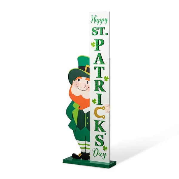 36 in. H St. Patrick's Wooden Leprechaun HAPPY ST.PATRICK'S DAY Porch Decor