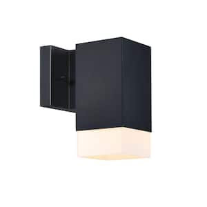 Willowsong Black Outdoor Hardwired Wall Sconce Lantern with No Bulbs Included