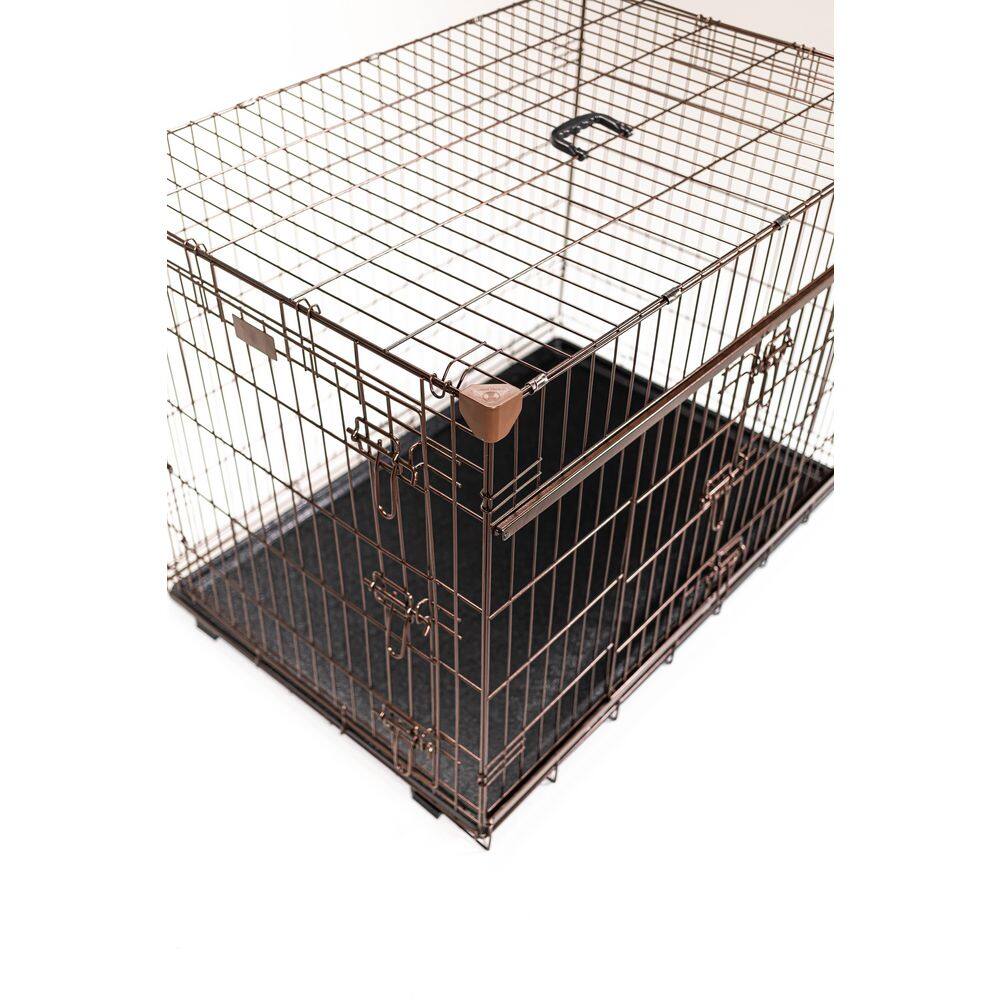 Extra Large Bronze Metal Dog Crate with Sliding Door