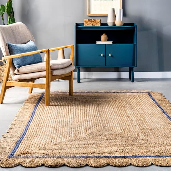 Buy THE HANDMADE FLAIR Beige Braided Jute Oval Shaped Carpet