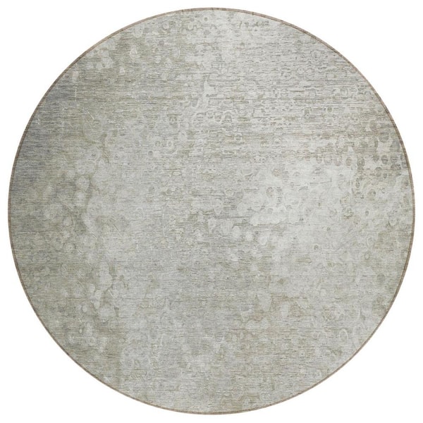 8' Grey Machine Woven Uv Treated Bordered Indoor Outdoor Round Area Rug 8' Grey Machine Woven Uv Treated Bordered Indoor Outdoor Round Area Rug