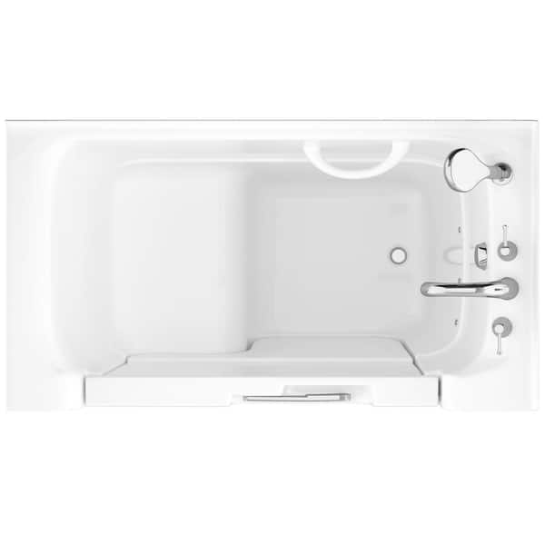 Universal Collection 29 in. L x 52 in. W Right Side Drain Soaker Jetted Bathtub in White with Fast Filling Faucet Set