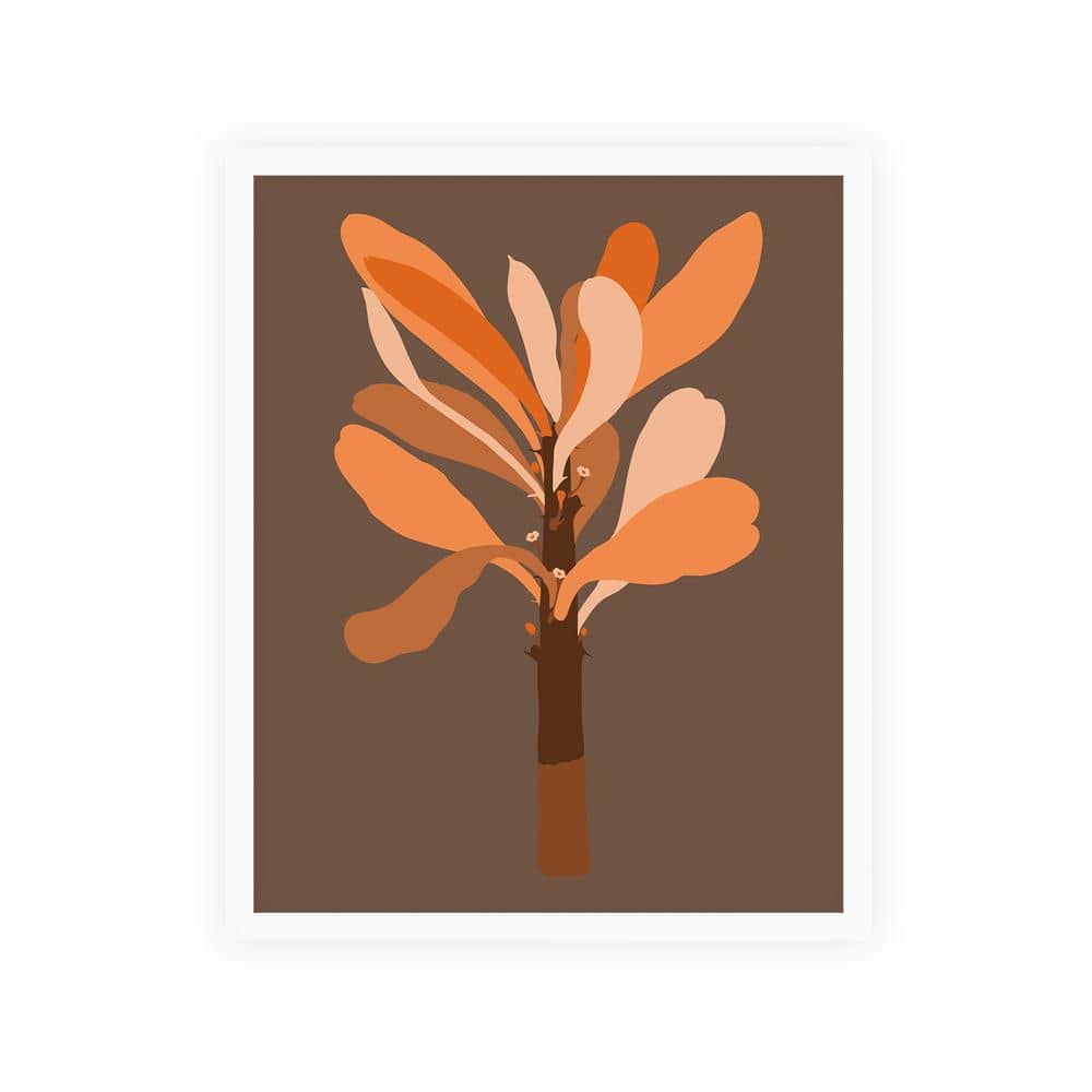Modern Leaves Framed Nature Art Print 42 in. x 34 in.