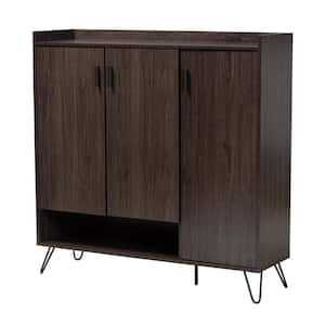 Baldor 47.2 in. H x 47.2 in. W Brown and Black MDF Shoe Storage Cabinet