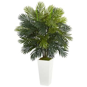 Areca Palm Artificial Plant in White Tower Planter