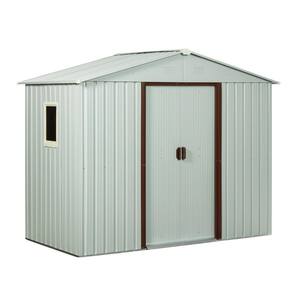 8 ft. x 4 ft. White Outdoor Metal Shed With Window (32 sq. ft. )