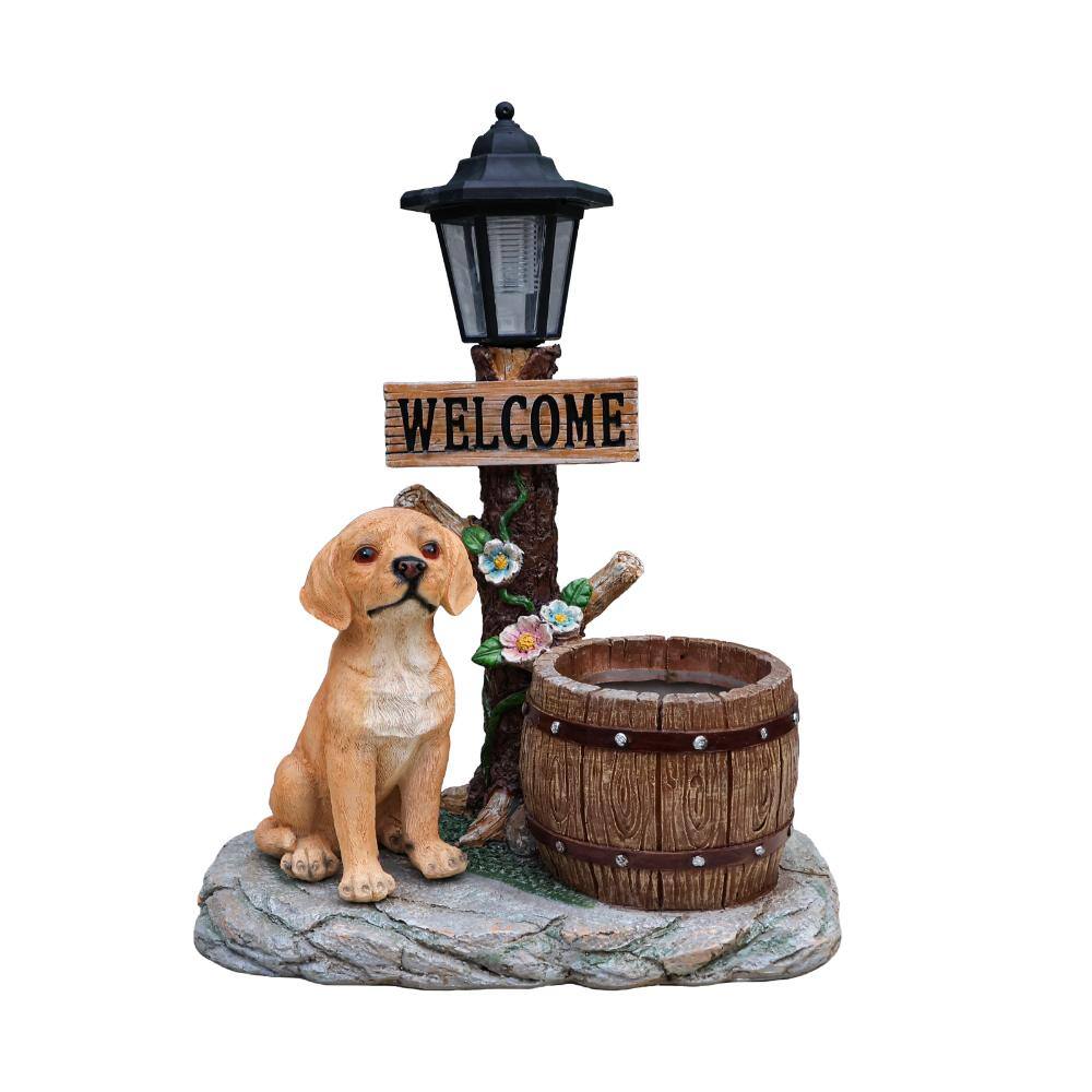 Labrador Dog Solar Planter Garden Statue, Resin Outdoor Decor with Solar LED Light price history on PriceWatchPro