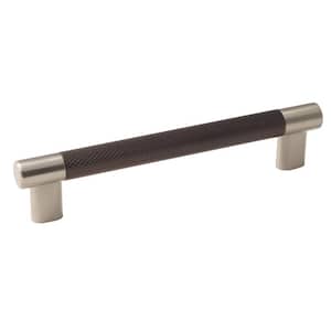Esquire 6-5/16 in. (160mm) Modern Satin Nickel/Oil-Rubbed Bronze Bar Cabinet Pull