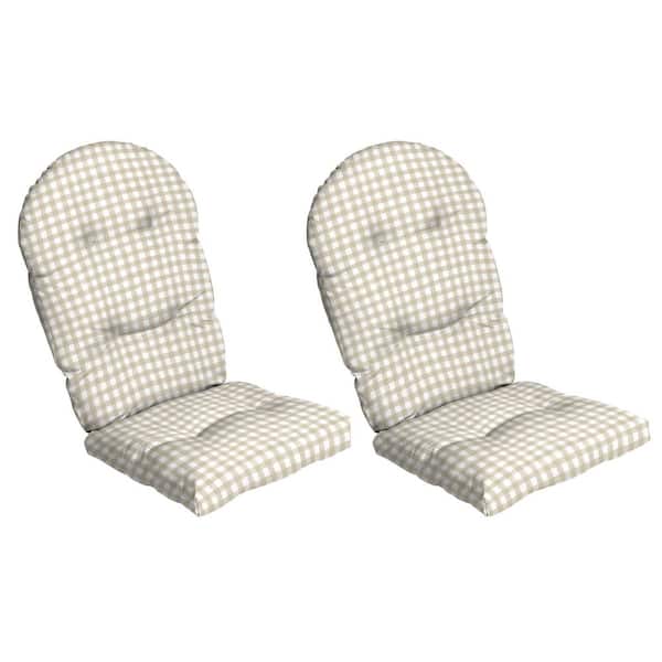 ARDEN Plush Modern Tufted Polyfill Adirondack Cushion 2-Pack 20 x 18 Arden x Alexandra Kay Collection, the Coffee Girl Gingham
