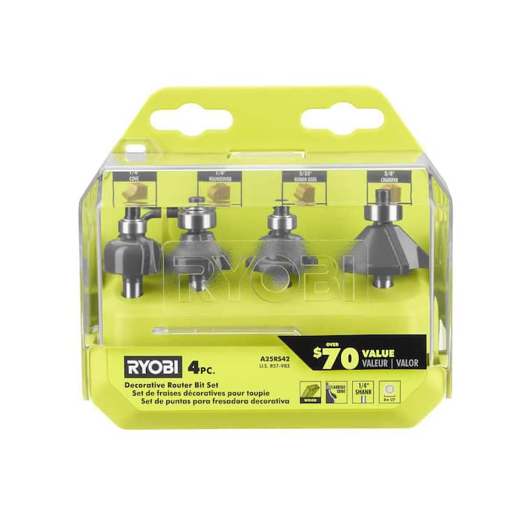 RYOBI Decorative Router Bit Set (4-Piece)