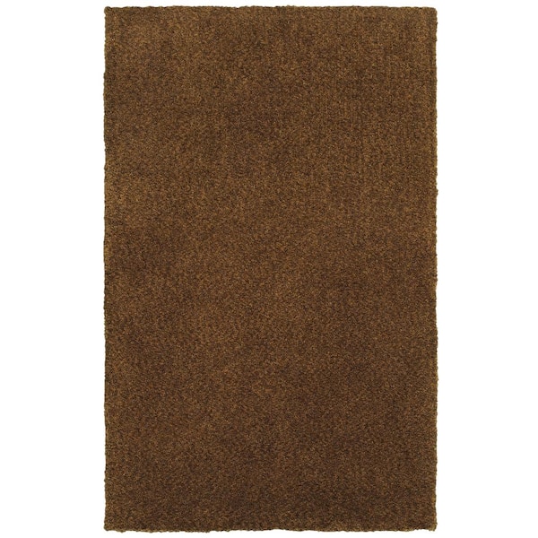 AVERLEY HOME Henley Brown/Brown 8 ft. x 11 ft. Solid Shag Area Rug