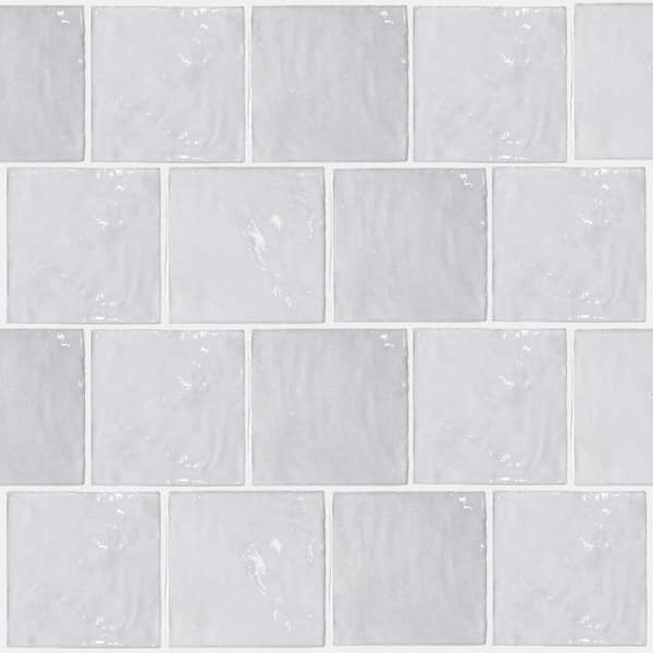 Lavanda Blue 5.2 in. x 5.5 in. Polished Ceramic Subway Tile Sample
