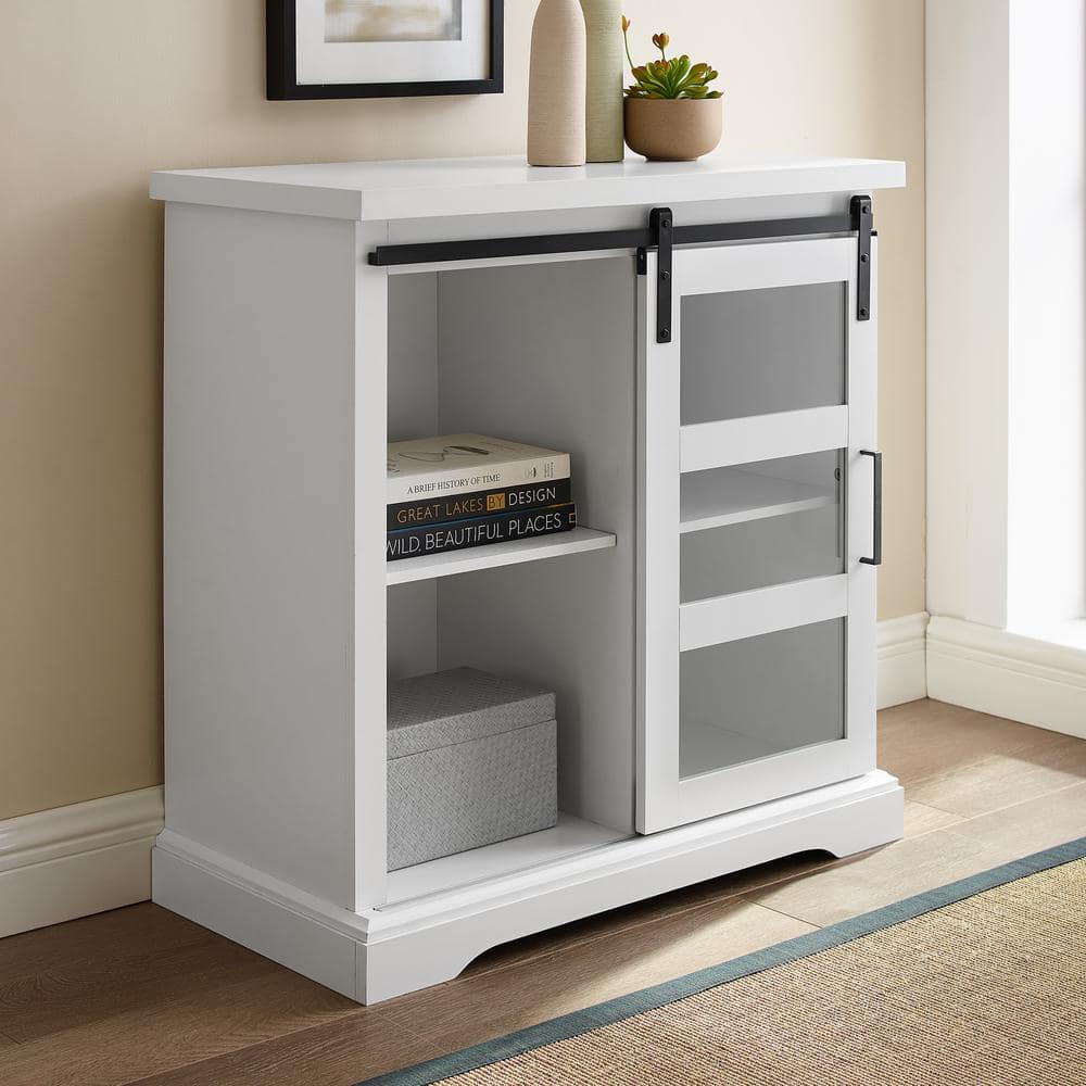 Walker Edison Furniture Company 32 In, Small Accent Cabinet With Sliding Doors