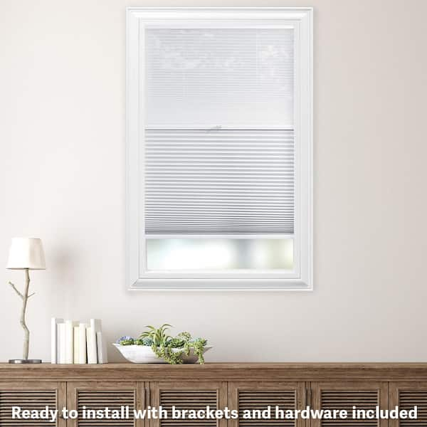 Home Decorators Collection Snow Drift/Shadow White Cordless Day and Night Blackout Cellular Shade - 43.5 in. W x 48 in. L