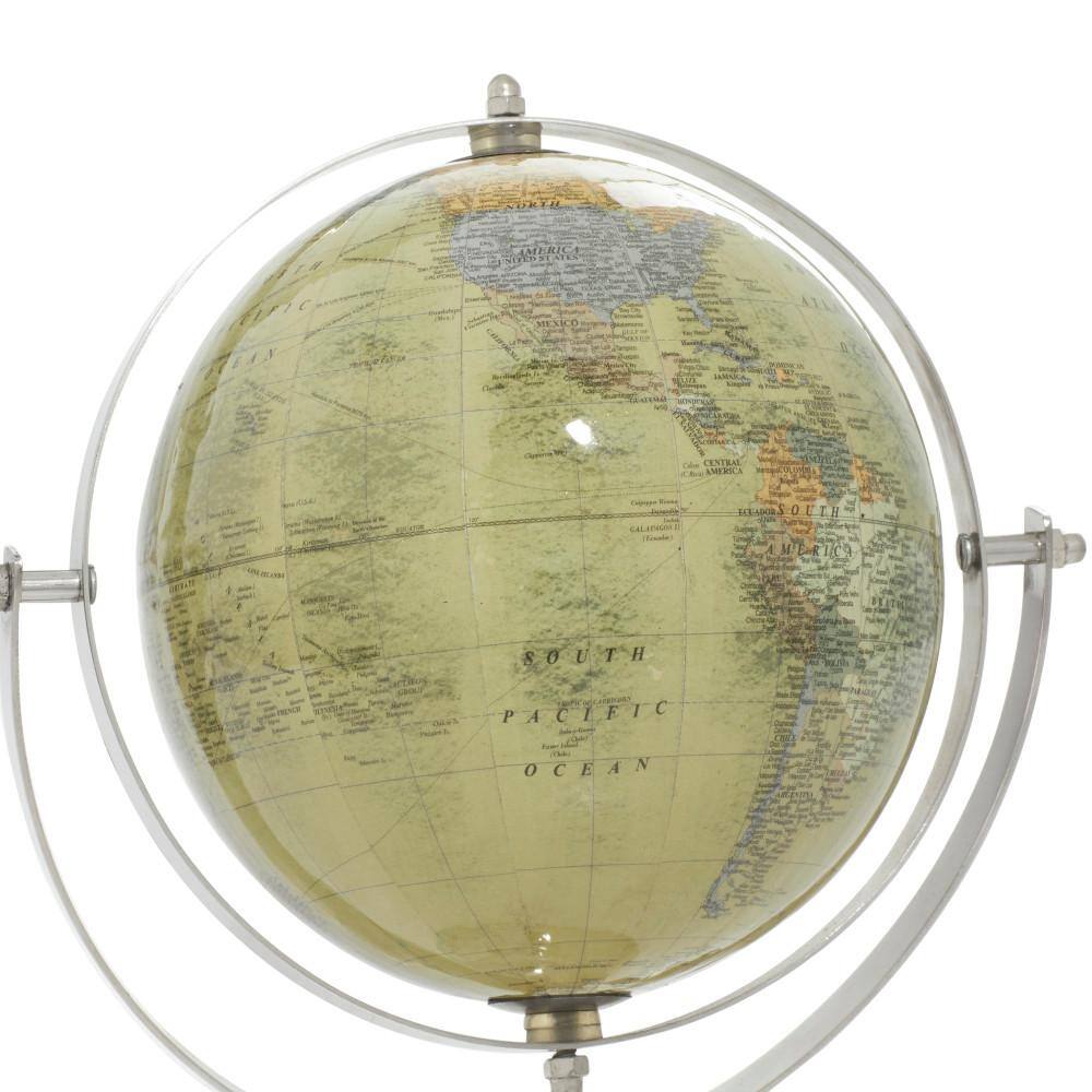 Silver and Yellow Stainless Steel 11" Decorative Globe