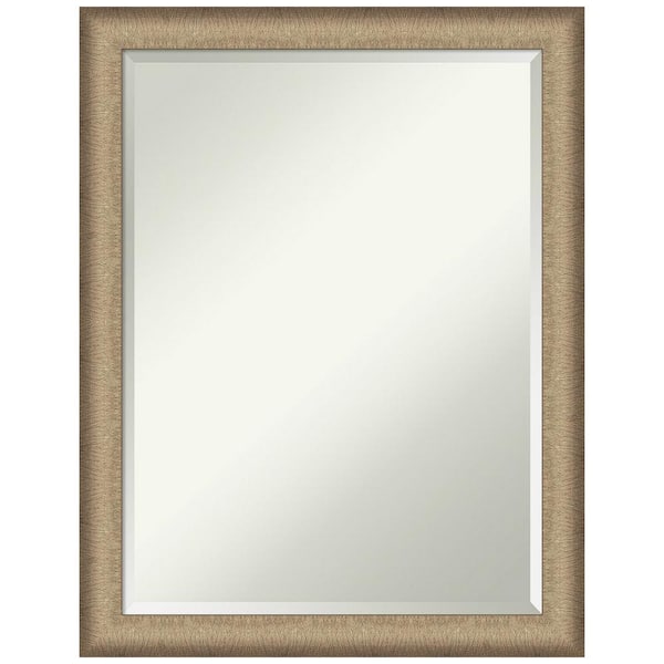 Amanti Art Elegant Brushed Bronze Narrow 21 in. H x 27 in. W Framed Wall Mirror