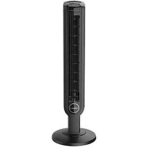 36 in. 3-Speed Oscillating Tower Fan with Timer and Remote in Black