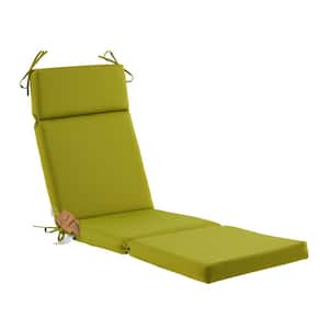 Outdoor Chaise Lounge Tufted Cushion with Ties,Replacement Wicker Chair Cushion for furniture,72"Lx21"Wx3"H,Grass Green