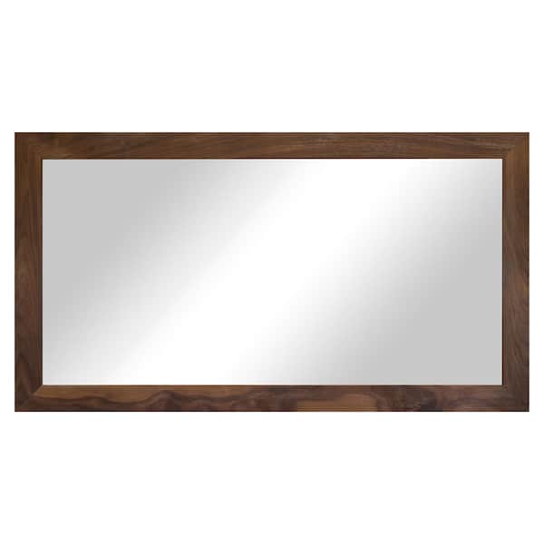 Rayne Mirrors 3 in. Walnut Frame (66 in. W x 33 in. H) Walnut Hardwood Rectangle Wall Mirror